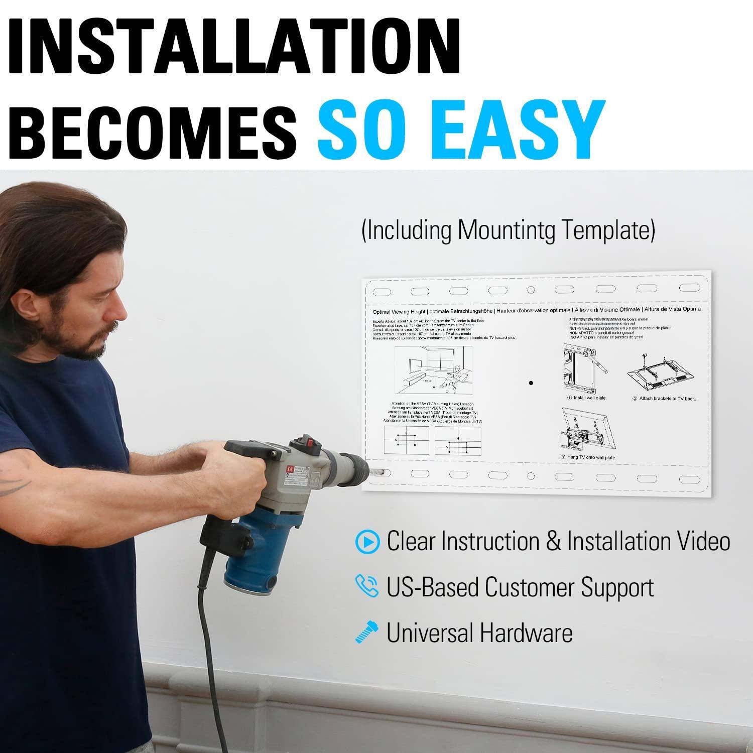 Installation becomes so easy (including Mounting Template)

- Clear Instruction & Installation Video
- US-Based Customer Support
- Universal Hardware