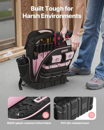 backpack for tools and laptop VEVOR Tool 49 Pockets Heavy-Duty Storage Organizer Work Bags With Compartment & Reinforced Fabric Base Electrician Jobsite Say goodbye to shoulder strain SPC170BP Field Technician Service Tool