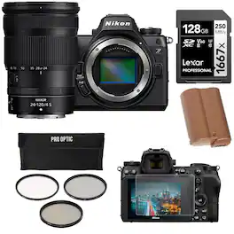 Bundle - Nikon - Z6III Mirrorless Camera with NIKKOR Z 24-120mm f/4 S Lens, with 128GB Memory Card, Extra Battery, 77mm