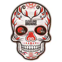 Fan Creations - Cleveland Browns 12'' Sugar Skull Sign - Multicolor