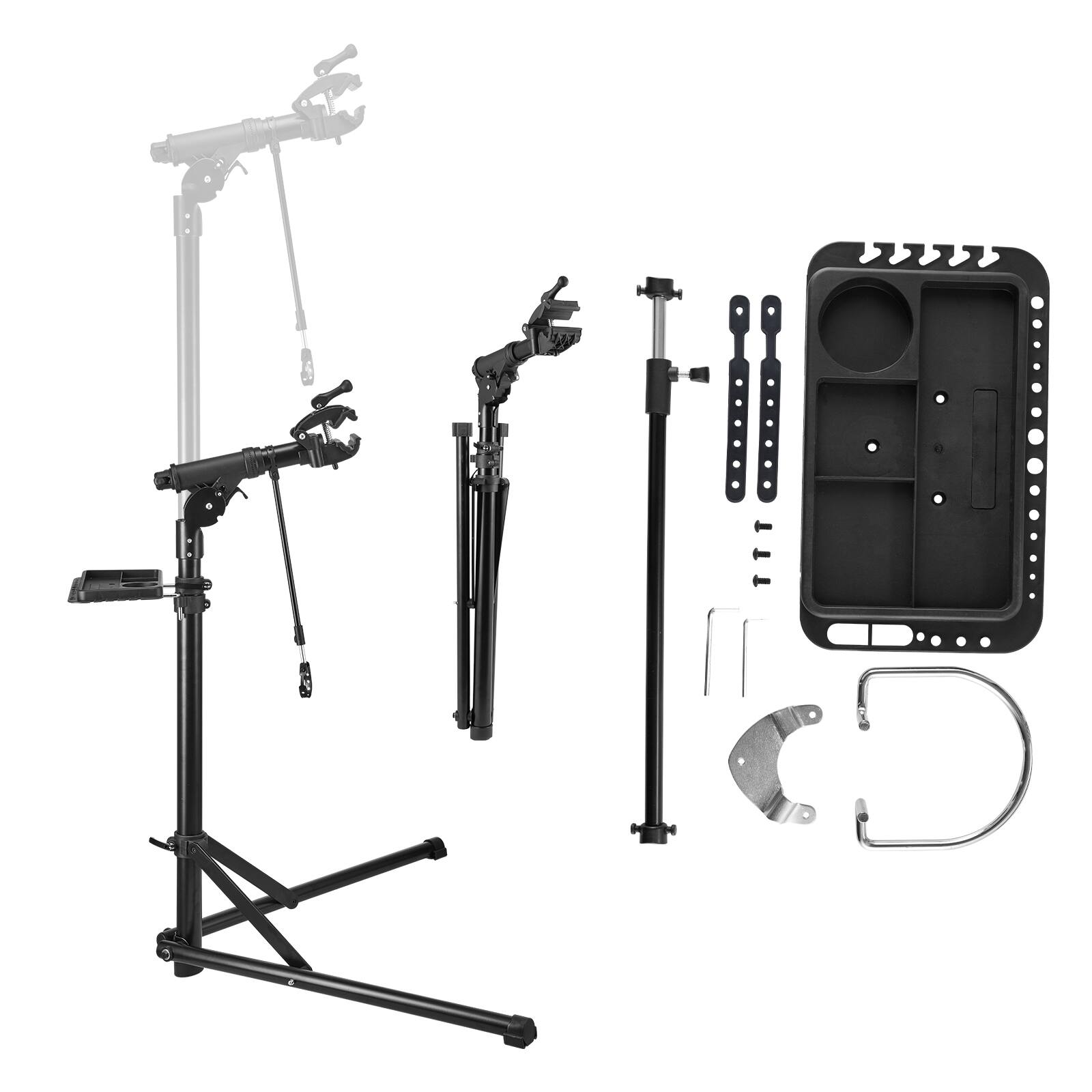 Alt View 5. VEVOR - Bike Repair Stand, 85 lb Heavy-duty Bicycle Work Stand with 40.7-64.1 in Adjustable Height & Magnetic Tool Tray - Black.