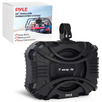 PYLE
10" SHALLOW SUBWOOFER SYSTEM
Deep Bass
Waterproof
Easy Installation
P wersports