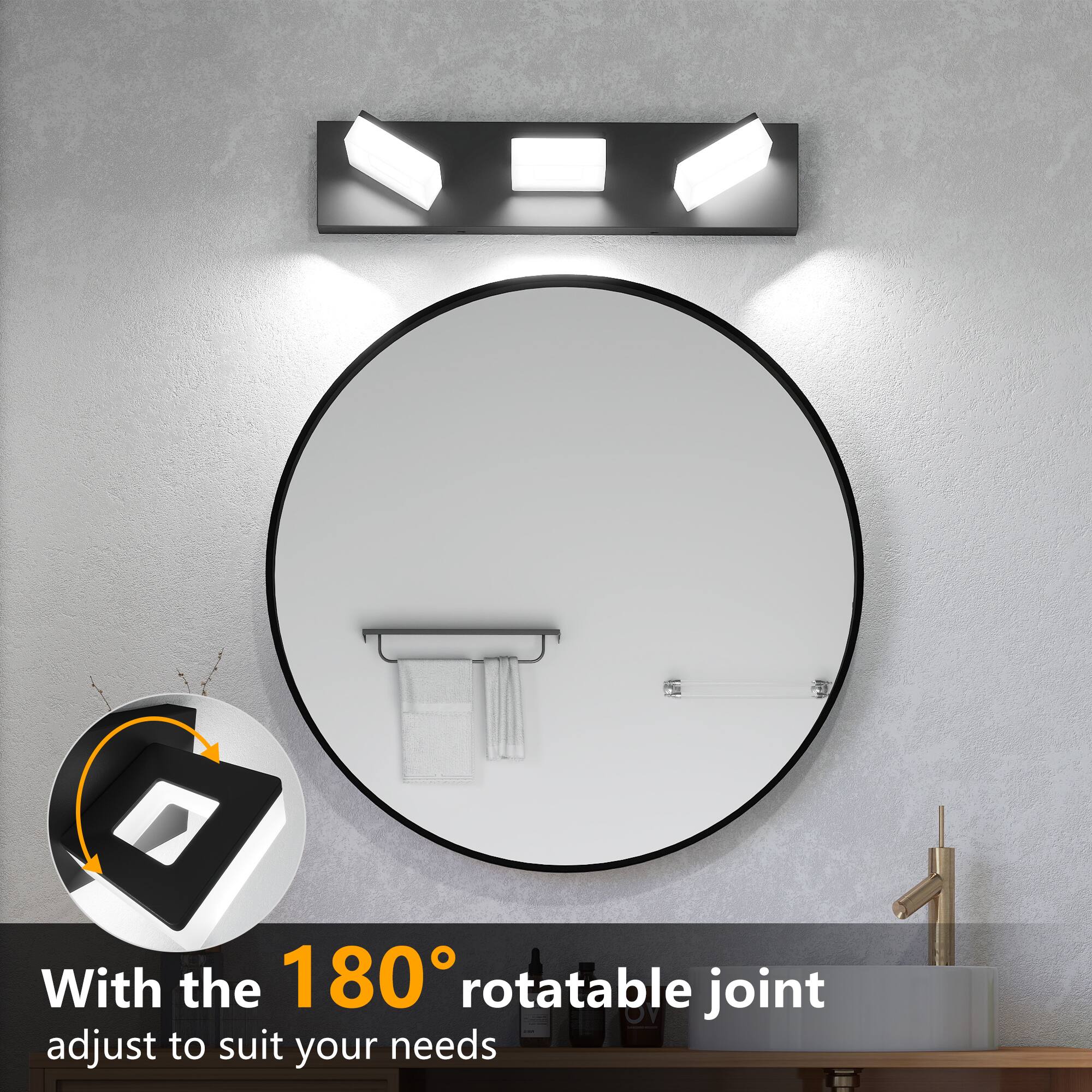 With the 180° rotatable joint adjust to suit your needs