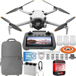 DJI - Mini 4 Pro Drone Quadcopter Fly More Combo 4K HDR + RC 2 Remote Accessory Bundle