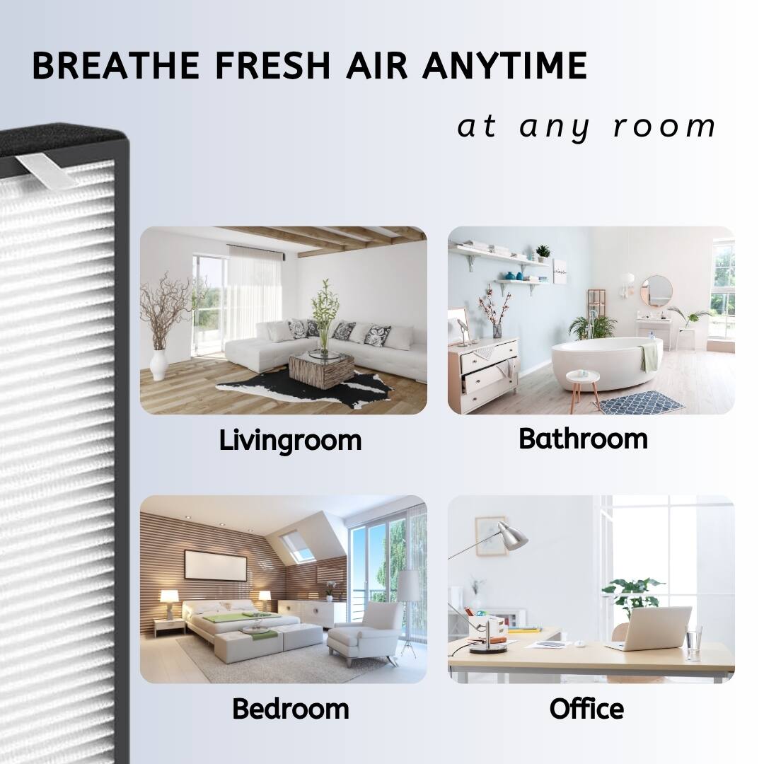 BREATHE FRESH AIR ANYTIME  
at any room  

Livingroom  
Bathroom  
Bedroom  
Office