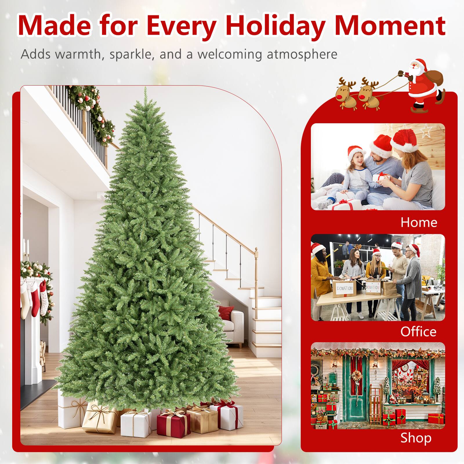 Made for Every Holiday Moment  
Adds warmth, sparkle, and a welcoming atmosphere

Home  
Office  
Shop