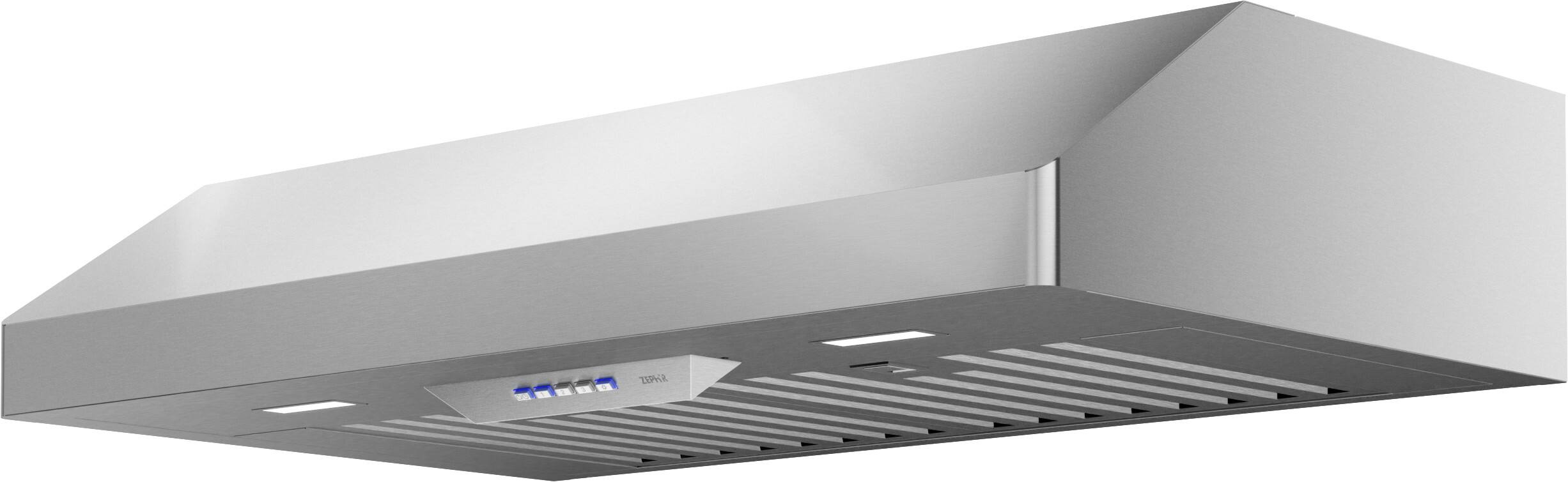 Angle. Zephyr - Gust II 36 in. 600 CFM Under Cabinet Mount Range Hood with LED Light - Stainless Steel.