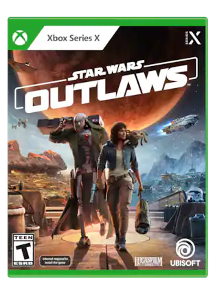 Xbox Series X STAR WARS: Outlaws. Teen. ESRB. Internet required to install the game. Lucasfilm. Ubisoft. - T (Teen 13+)