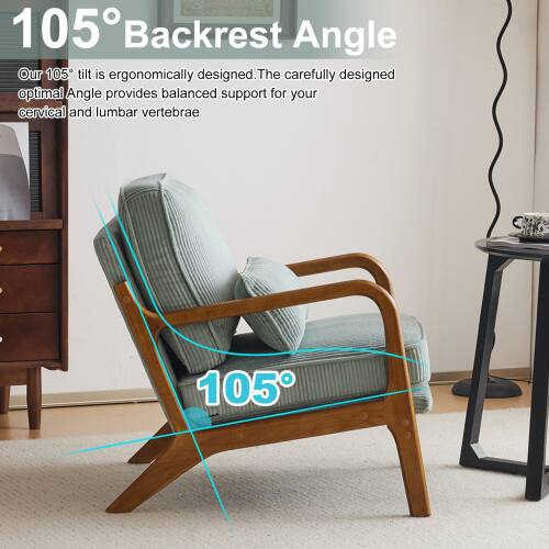105° Backrest Angle  
Our 105° tilt is ergonomically designed. The carefully designed optimal angle provides balanced support for your cervical and lumbar vertebrae.