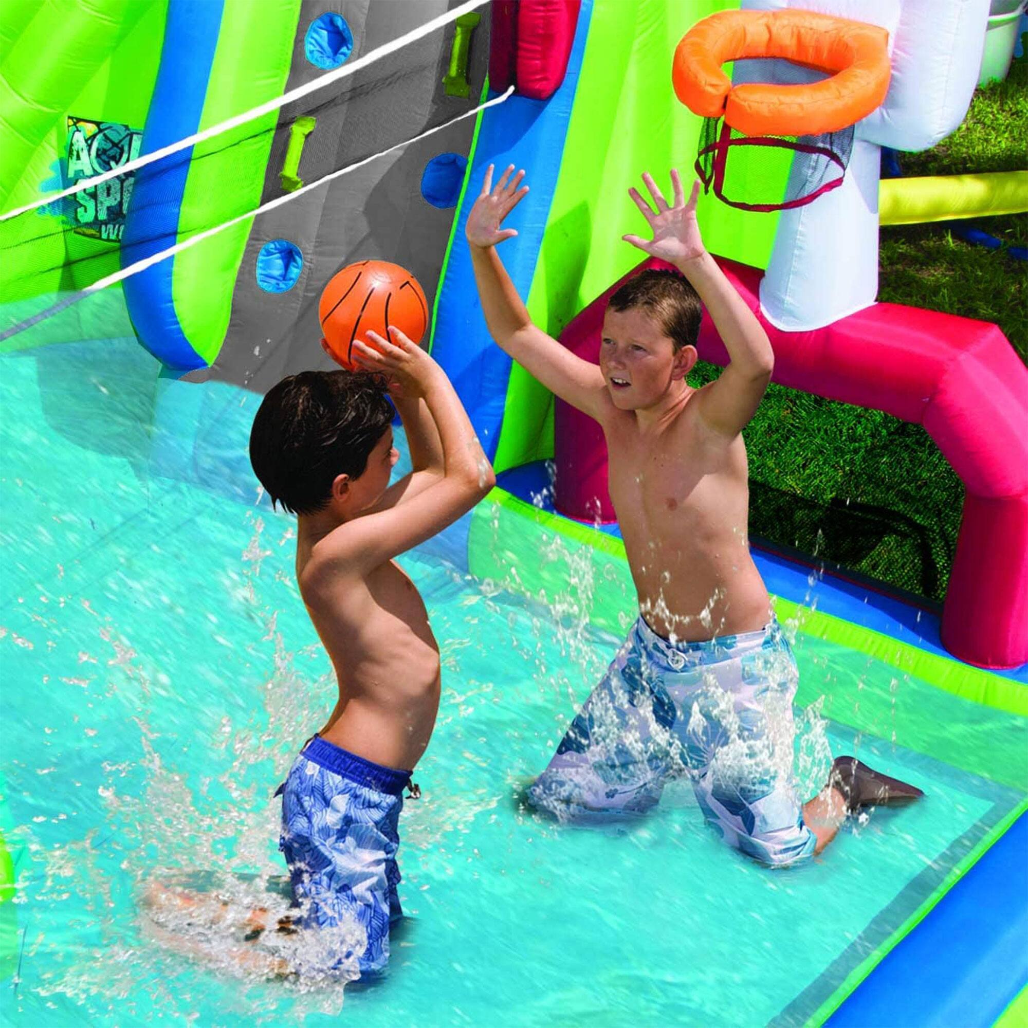 Alt View 5. Banzai - Banzai Aqua Sports Kids Inflatable Outdoor Backyard Water Slide Splash Park - Multicolor.