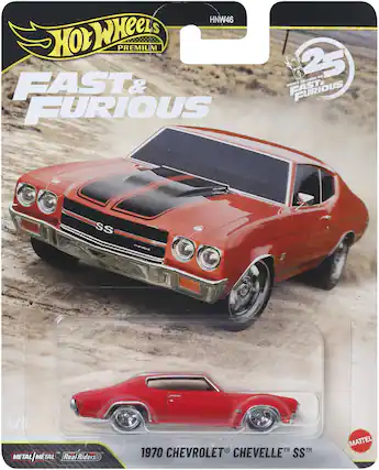 HNW46
Hot Wheels Premium
Fast & Furious
25 Years of Fast & Furious
1970 Chevrolet Chevelle SS
Metal/Metal
Real Riders
4/5
Mattel