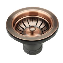 Akicon - Solid Brass Kitchen Sink Strainer with Basket for 3-1/2 in. Standard Strainer Drain - Antique Copper