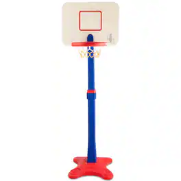 Costway - Kids Children Basketball Hoop Stand Adjustable Height 63"-85" Indoor Outdoor Sports - Blue,Red,White