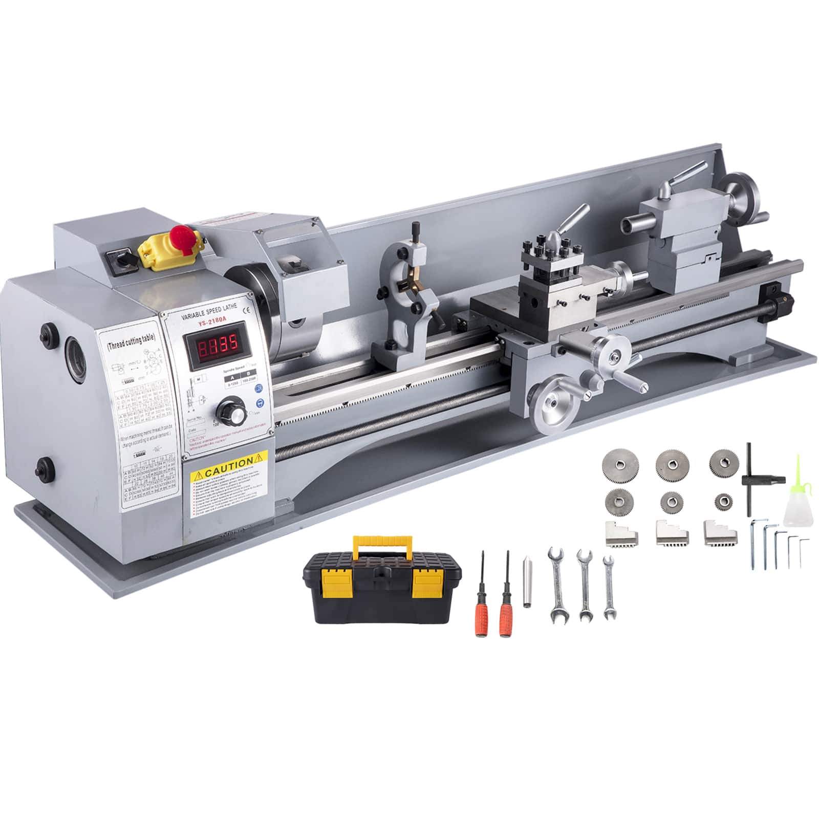 VEVOR - Metal Lathe, 210x720 Mini Lathe Machine, 2500 RPM Variable Speed Change, 750W Precision Mini Lathe, Metal Working Lathe - Gray price history on PriceWatchPro