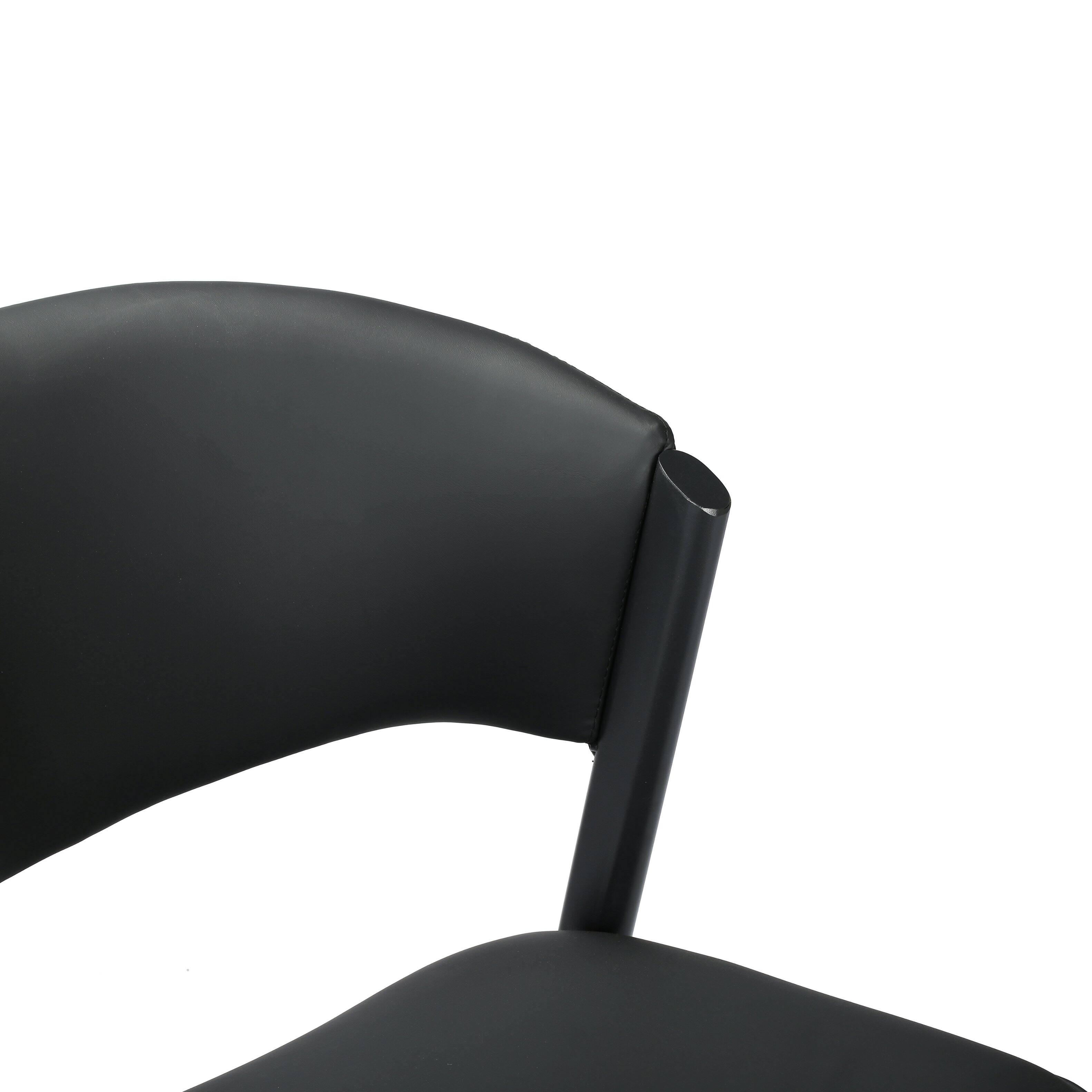 Alt View 6. LeisureMod - Aspen 4-PCS Modern Leather Dining Room Chair with Padded Cushion Backrest & Assembled Iron Frame - Black.