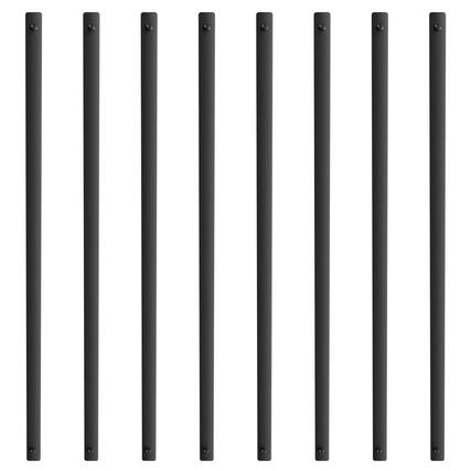Front. Glintex - 72 Pack Staircase Metal Balusters 38"x1" Aluminum Alloy Flat Deck Spindles Satin Black Powder Coated with Screws - Natural.