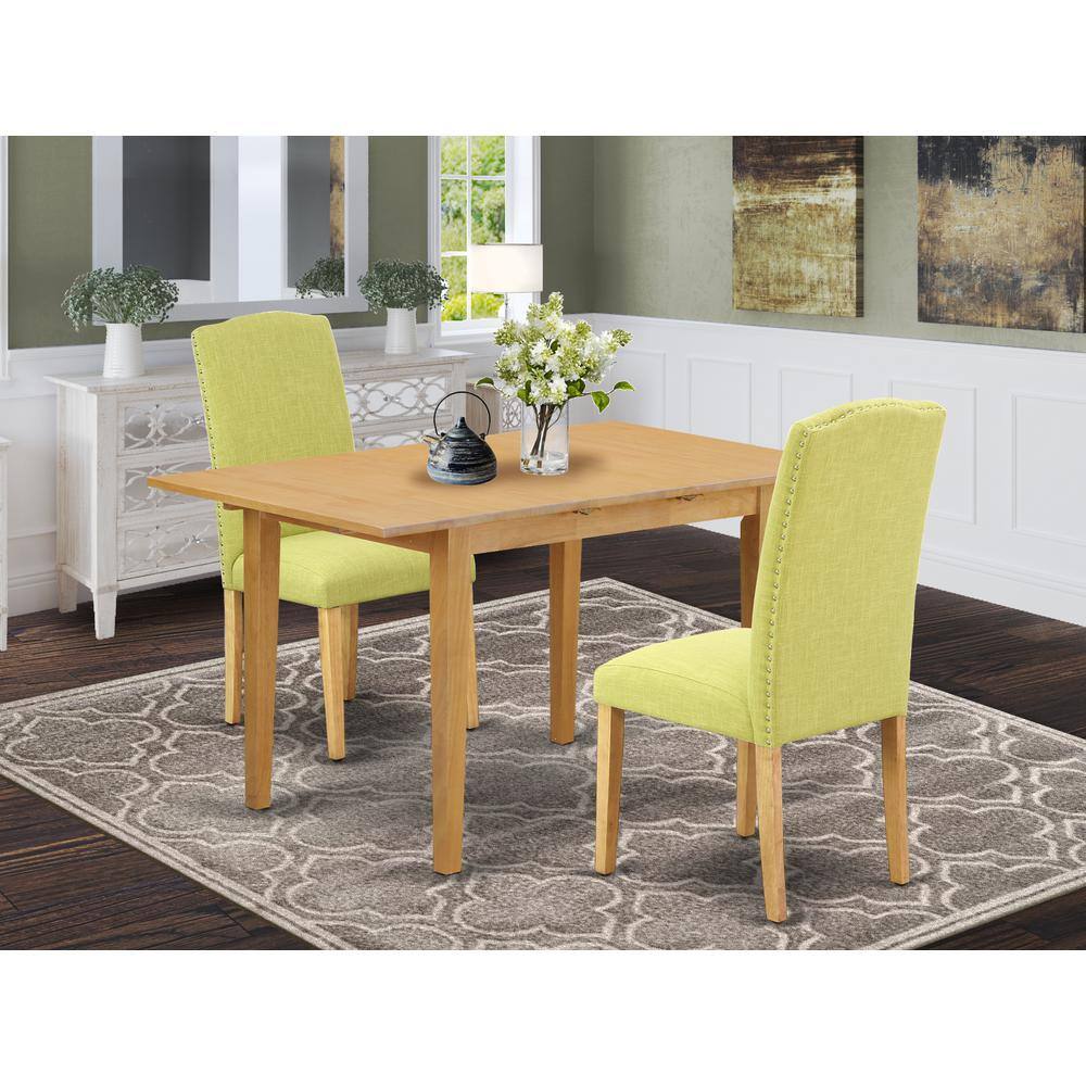 Left. East West Furniture - Dining Room Set Oak - Brown.