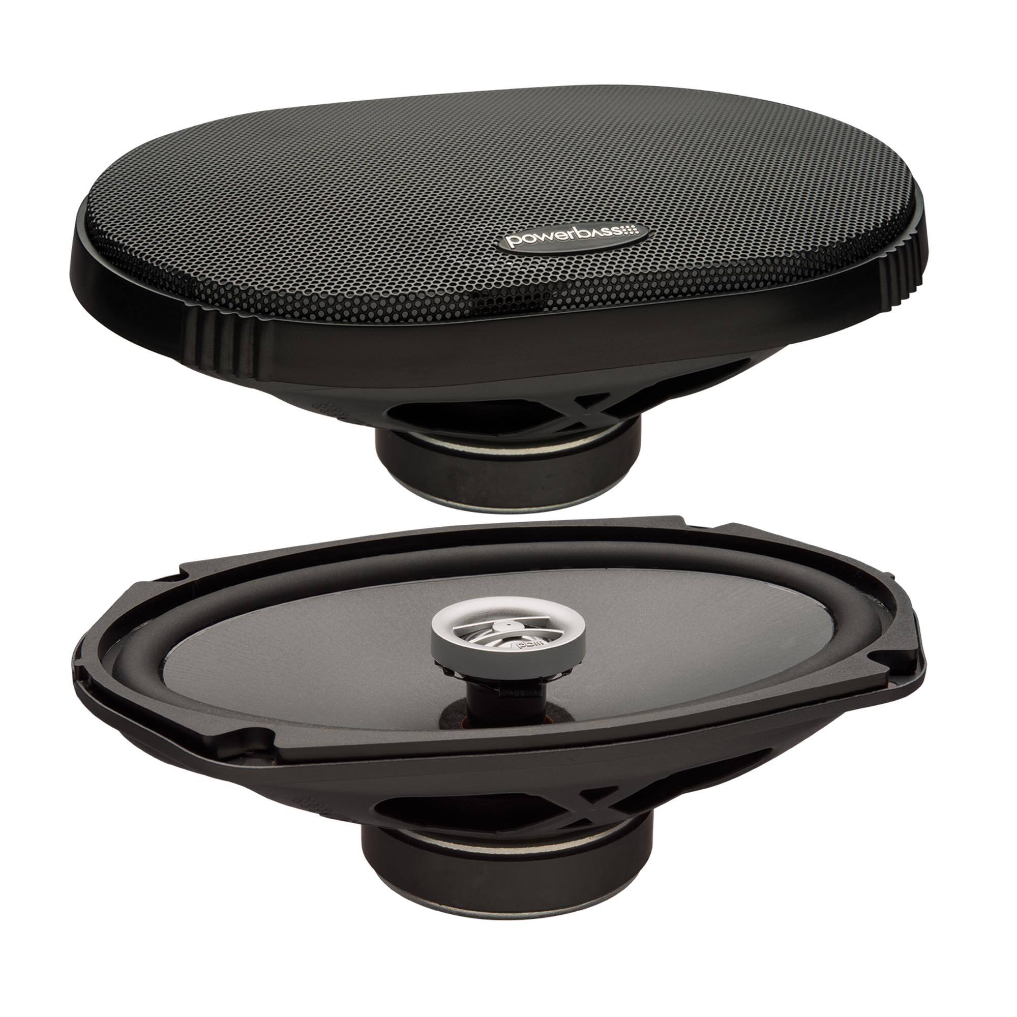 Powerbass - OE-692T - 6x9" Shallow Mount Coaxial Speakers 2-Ohm - Pair - Black/Gray