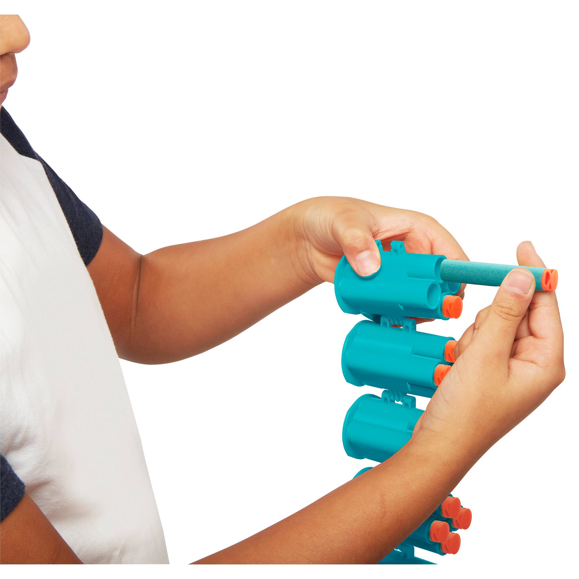 Back. Buzz Bee Toys - Buzz Bee Toys - Tetrashot Green & White Dart Blaster W/ 98 Accu-Blast Darts & Dart Belt, Ages 6+.