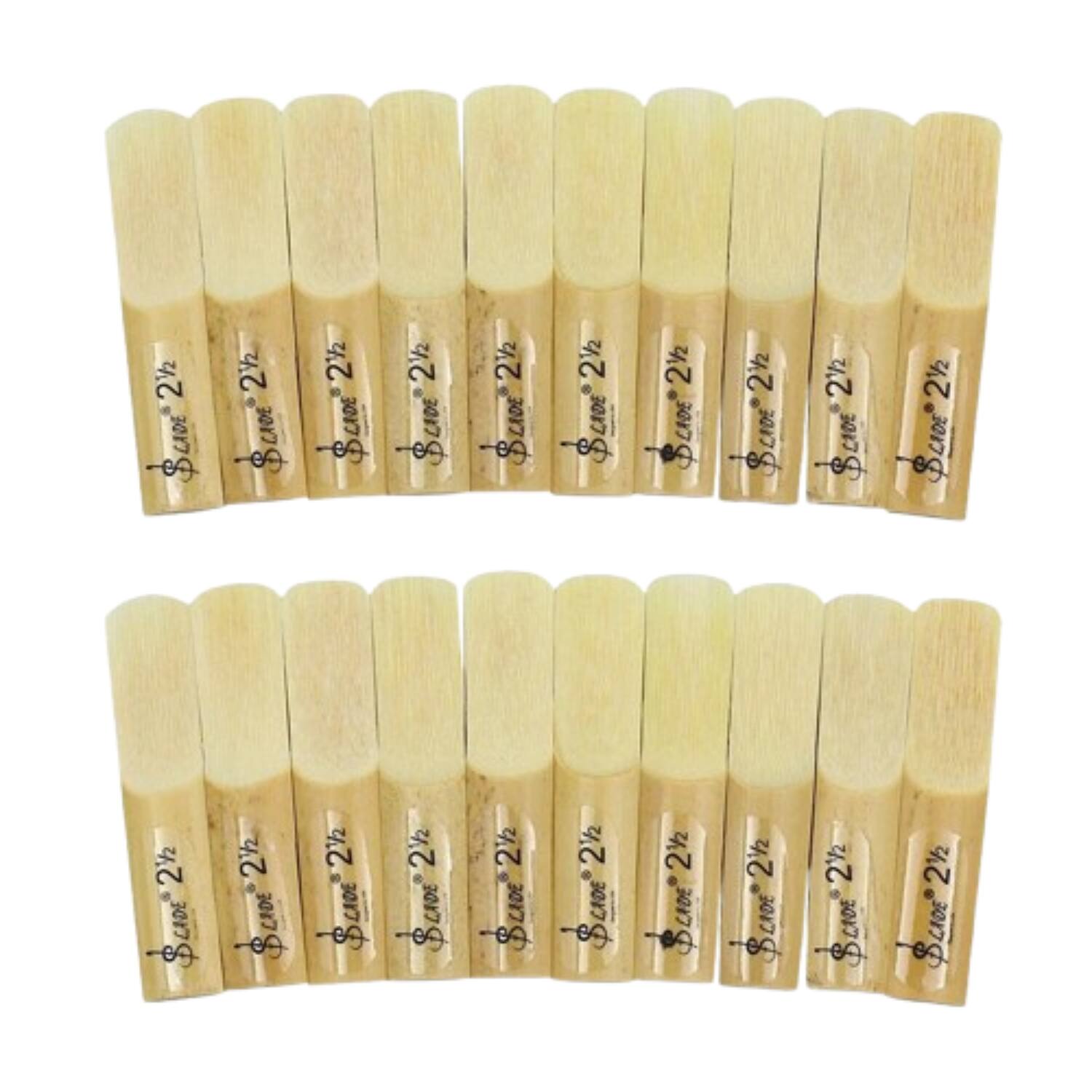 Home Collection - 20pcs Alto Saxophone Reeds Strength 2.5 High Quality Reed Set - Natural wood tone