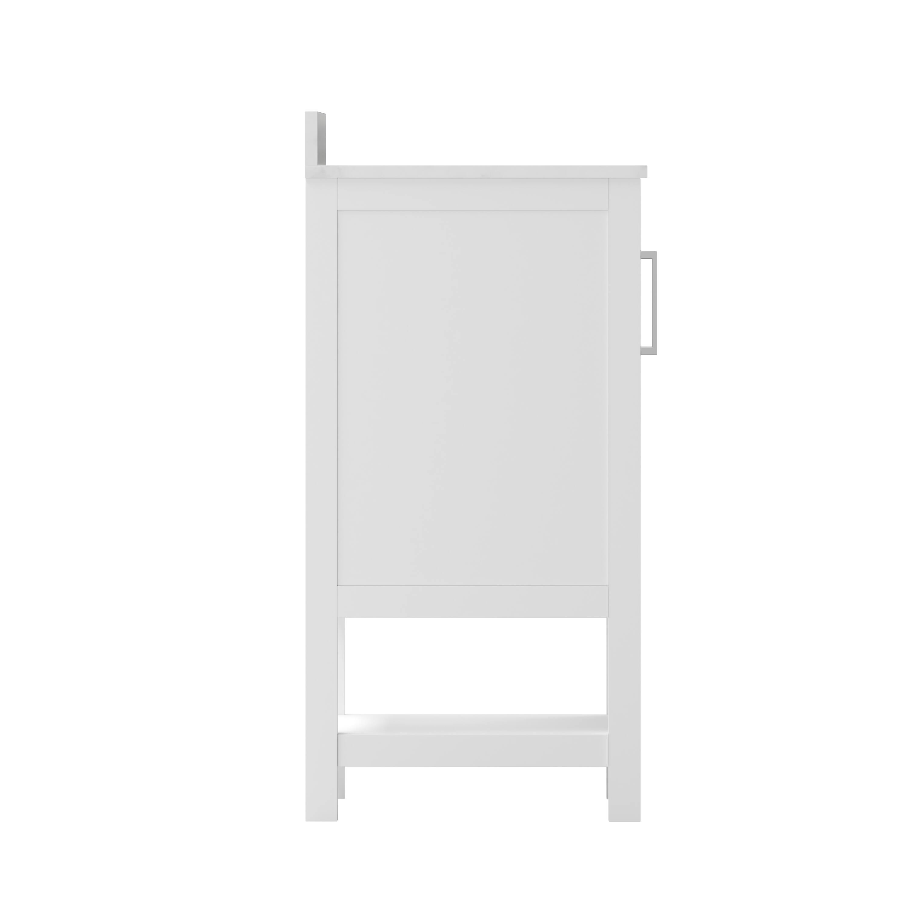Alt View 8. Emma + Oliver - Vesta Bathroom Vanity, Single Sink Cabinet with 2 Soft Close Doors and Open Shelf, Carrara Marble Finish Countertop - White.