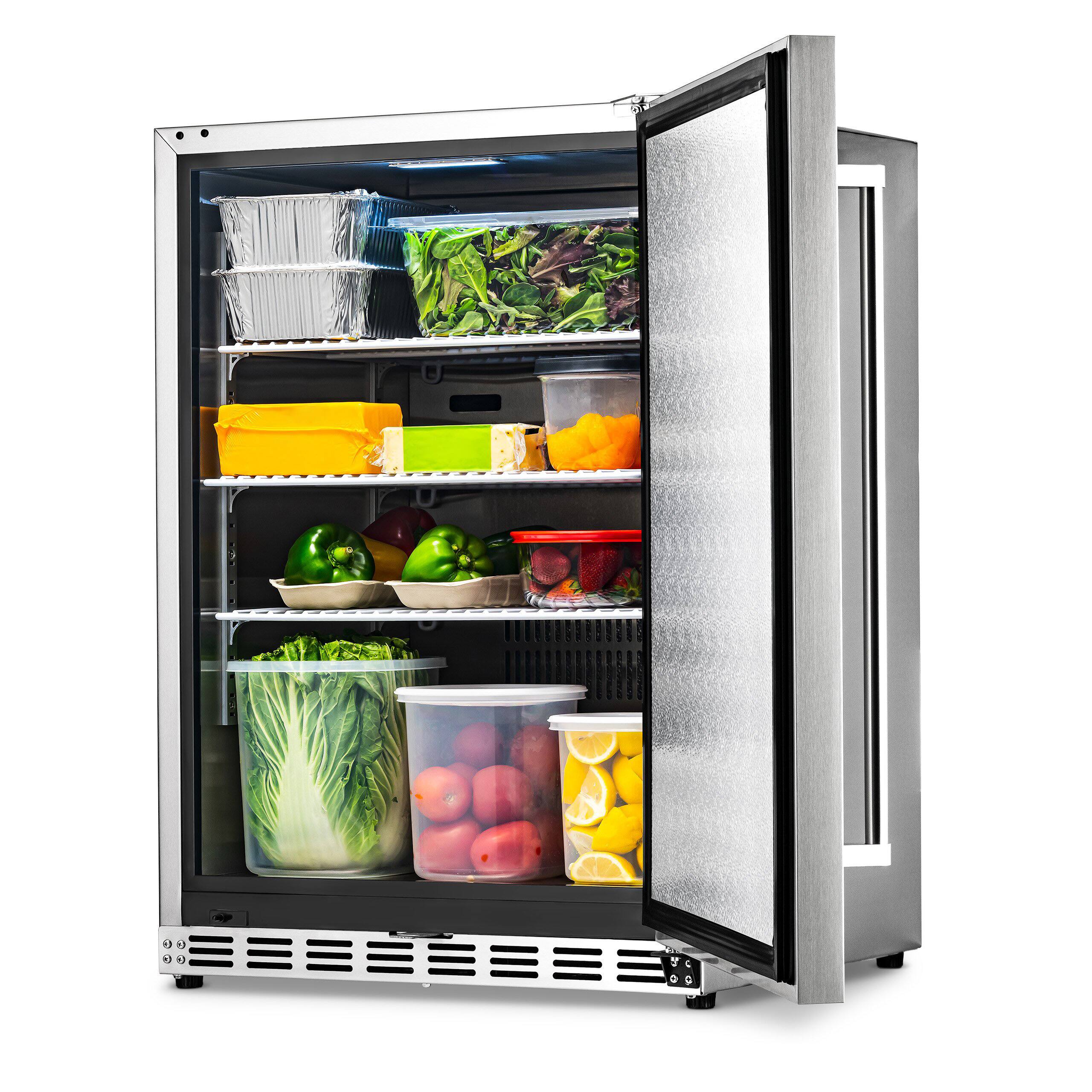 Alt View 2. NewAir - 160-Can Built-In Commercial Grade Wine and Beverage Cooler with Weatherproof Design for Indoor or Outdoor Use - Stainless Steel.