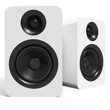 Front. Kanto - Kanto YUP4 Passive Bookshelf Speakers with 1" Silk Dome Tweeter & 4" Kevlar Woofer - Pair - White.
