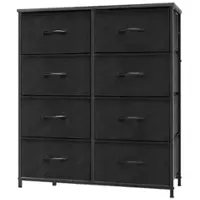 Bestier - 8 Drawer 31.4 in. Fabric Storage Tower Dresser Wooden Top for Kid Room, Closet, Entryway, Nursery - Black - Front_Zoom