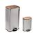 Angle. Honey-Can-Do - Set of Stainless Steel Step Trash Cans with Lid - Silver.