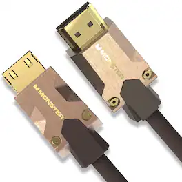 Monster - M-Series Certified Premium HDMI Cable 2.0, Features 4K Ultra HD at 60Hz Refresh Rate, Duraflex, 25 Gbps - 9.8 ft - Gold