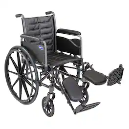 Invacare - Tracer (EX2) Wheelchair for Adults Standard Folding (20" Seat) with Legrests & Full Arms - Black