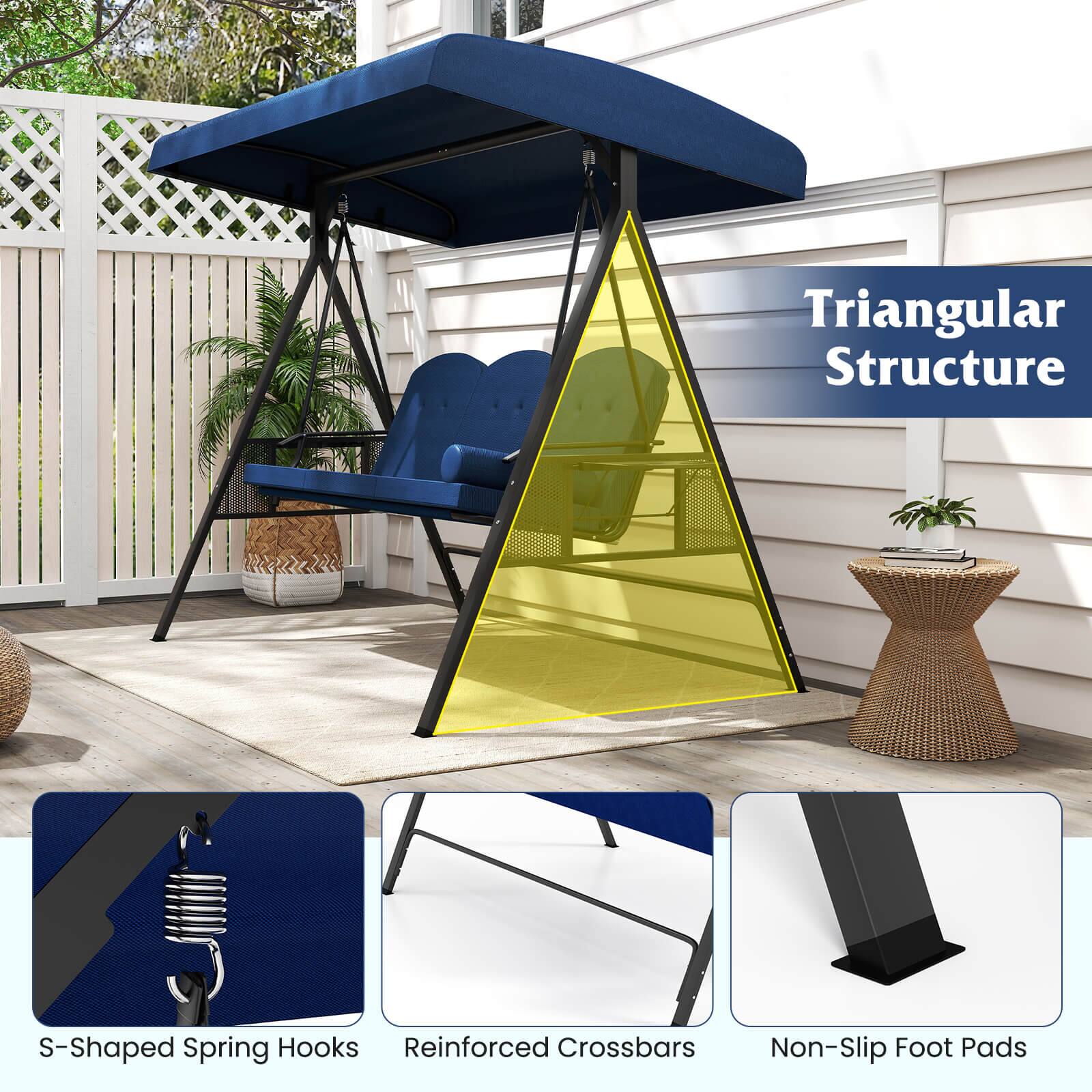 - Triangular Structure
- S-Shaped Spring Hooks
- Reinforced Crossbars
- Non-Slip Foot Pads