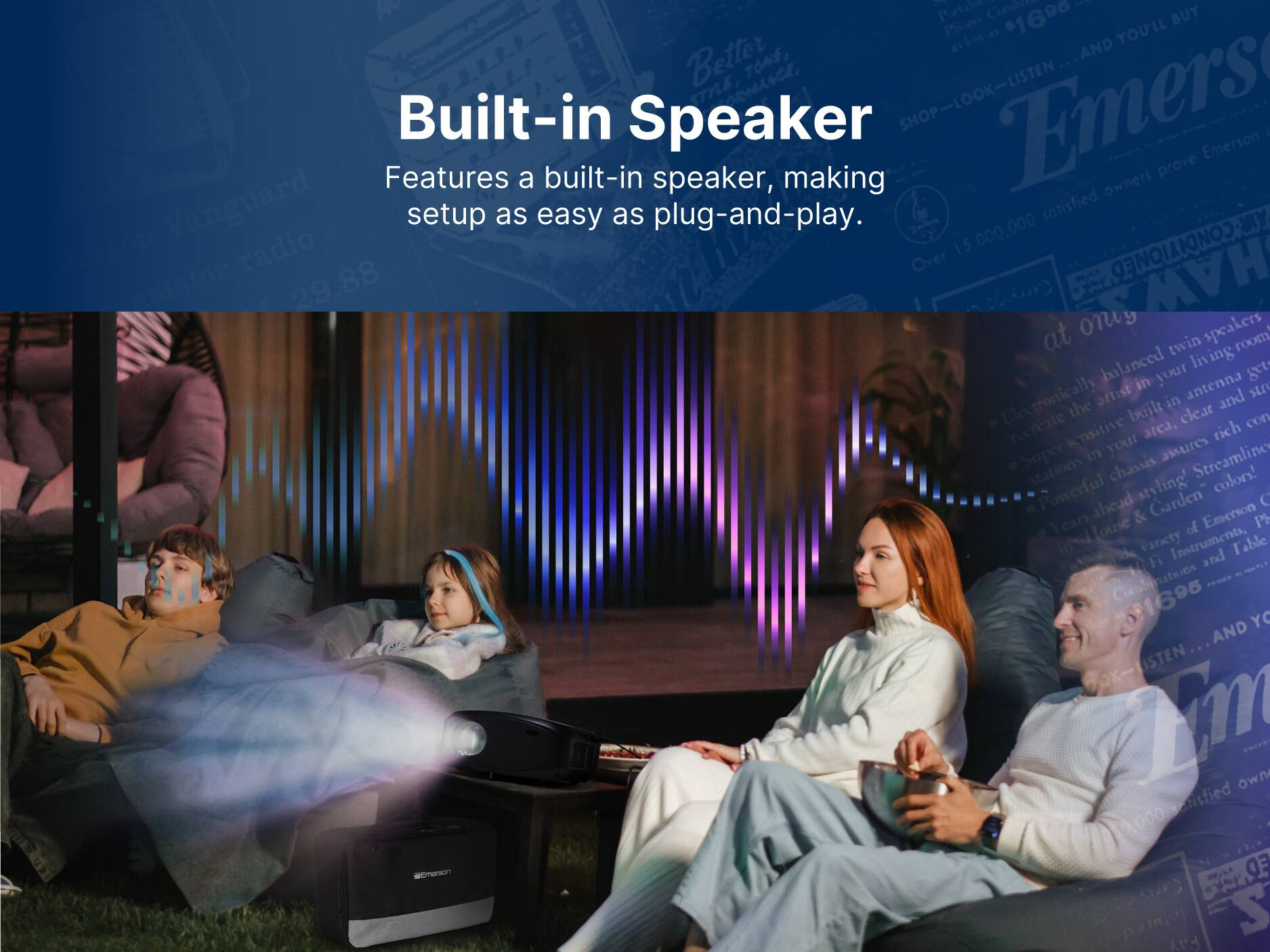 Built-in Speaker
Features a built-in speaker, making setup as easy as plug-and-play.