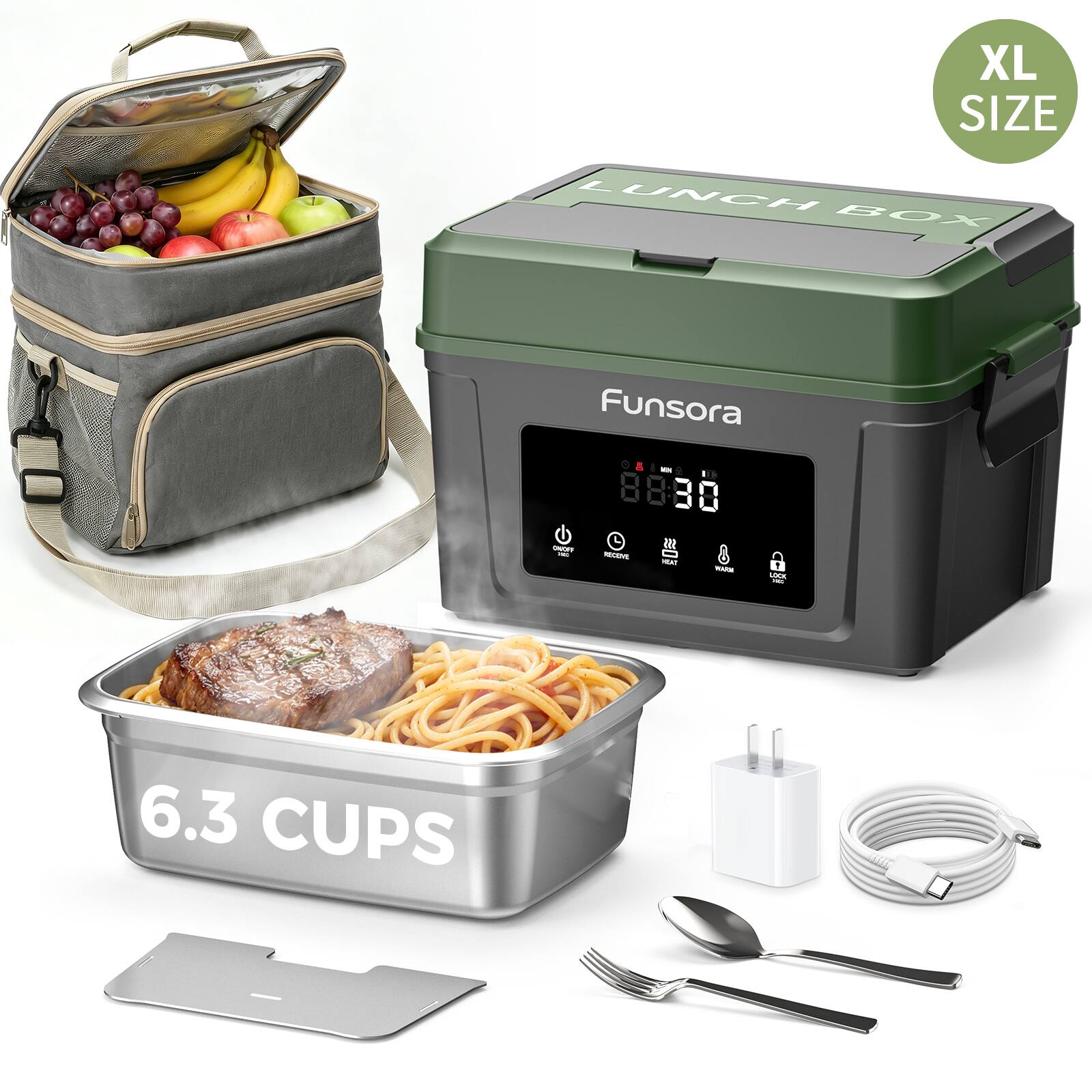 XL SIZE LUNCH BOX  
FunSora A - 2  
XL  
6.3 CUPS