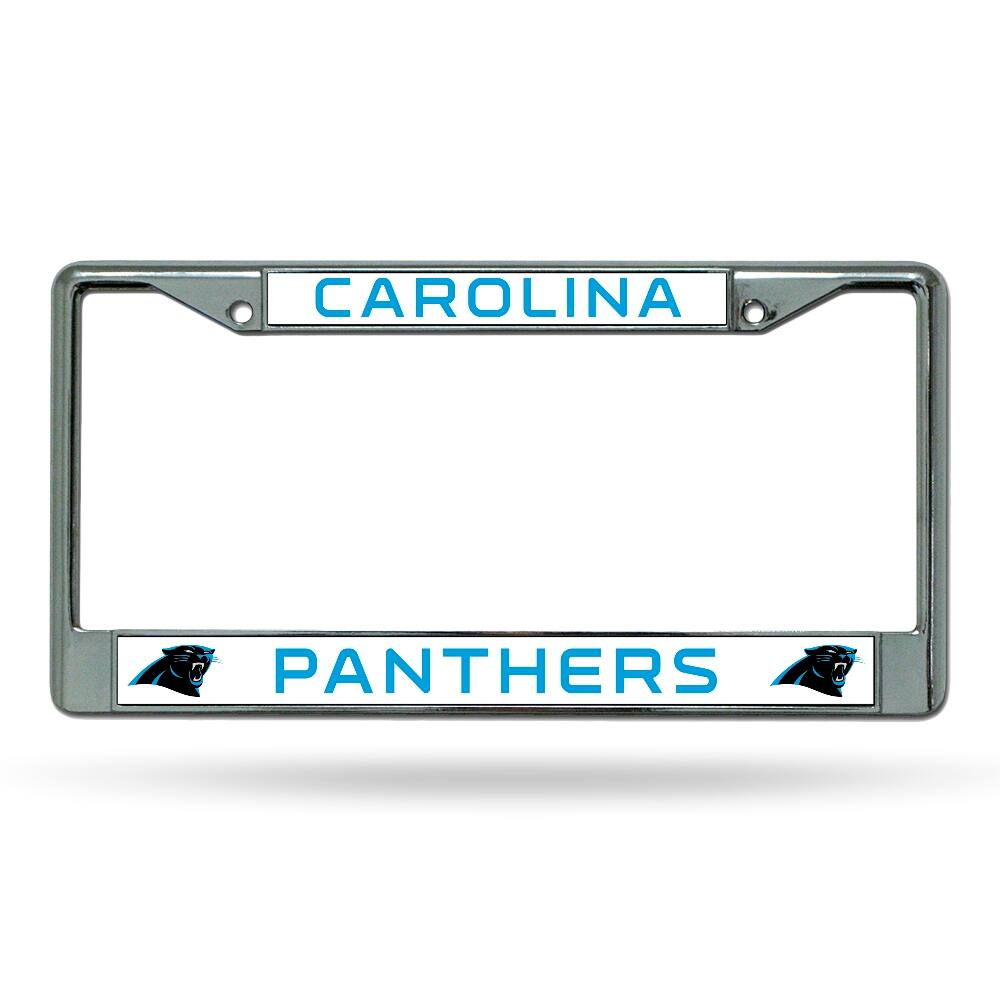 Carolina Football Panthers - 12" x 6" Standard Size - Chrome Metal License Plate Frame