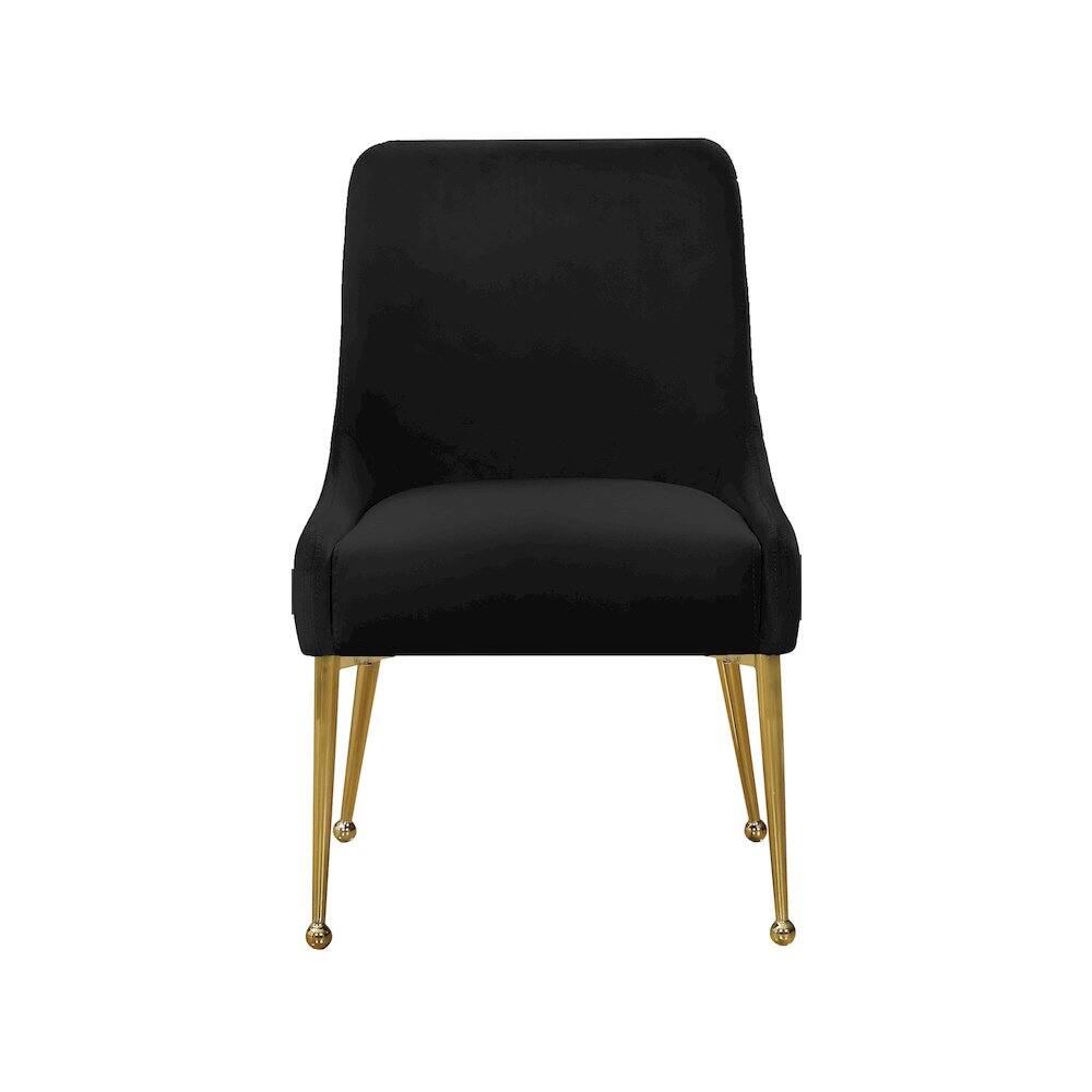 Alt View 2. Meridian Furniture - Owen Black Velvet Dining Chair, Set of 2 - Black.