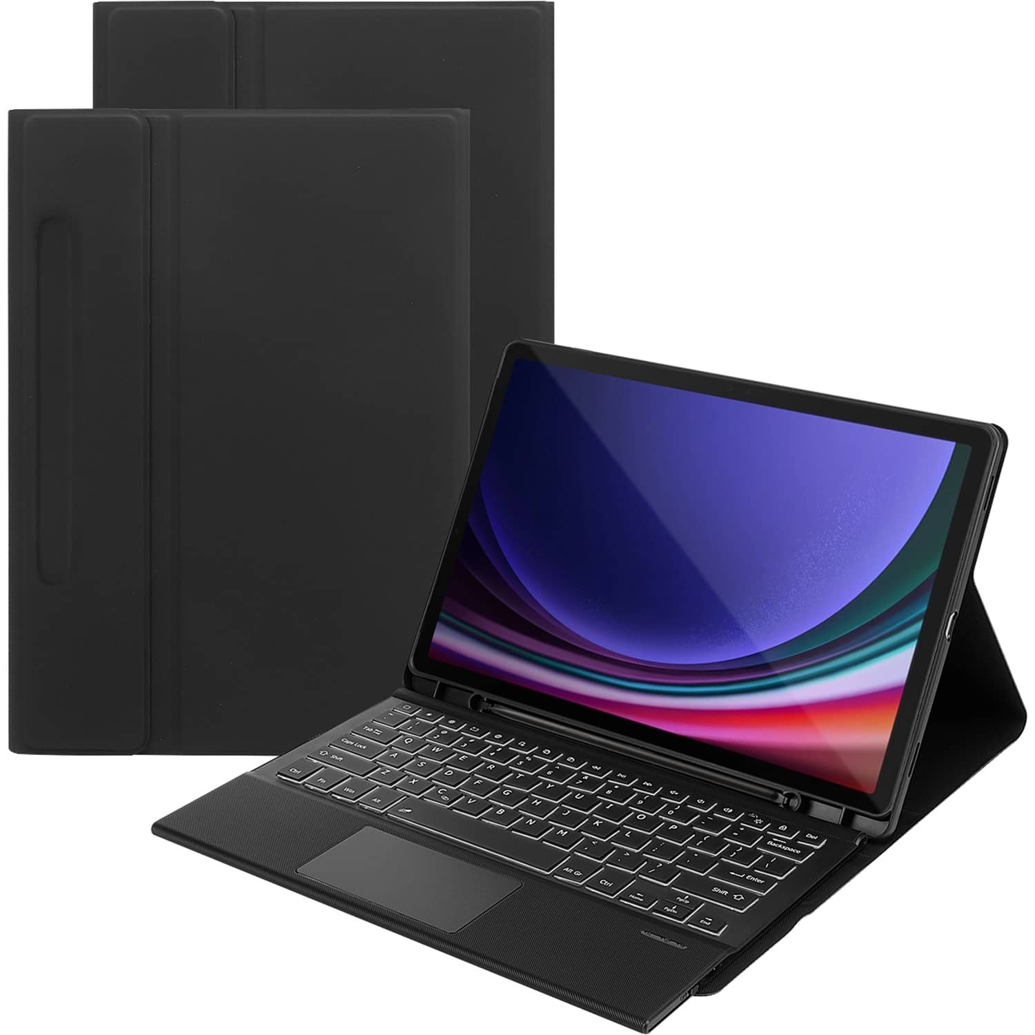 Alt View 11. SaharaCase - Keyboard Case with TrackPad for Samsung Galaxy Tab S10+, Tab S9+, and Tab S9 FE+ - Black.