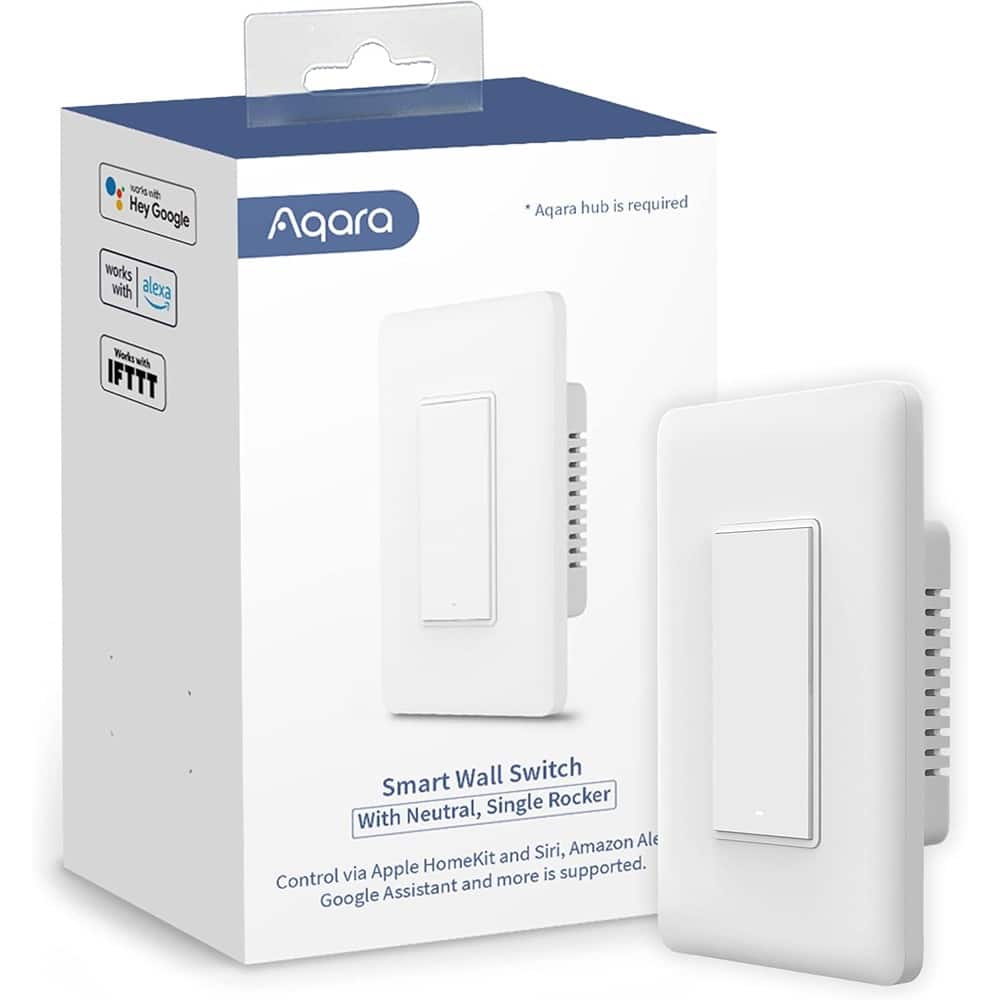 Schertz - Aqara Zigbee Smart Switch, Requires Aqara Hub, Wireless Remote Control & Timer for Home Automation - White