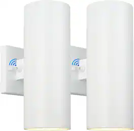 Nordic Hygge - 2-Pack Outdoor Wall Sconces Dusk to Dawn, Up Down Modern Exterior Light Fixtures for House, Outside Wall Lights - White