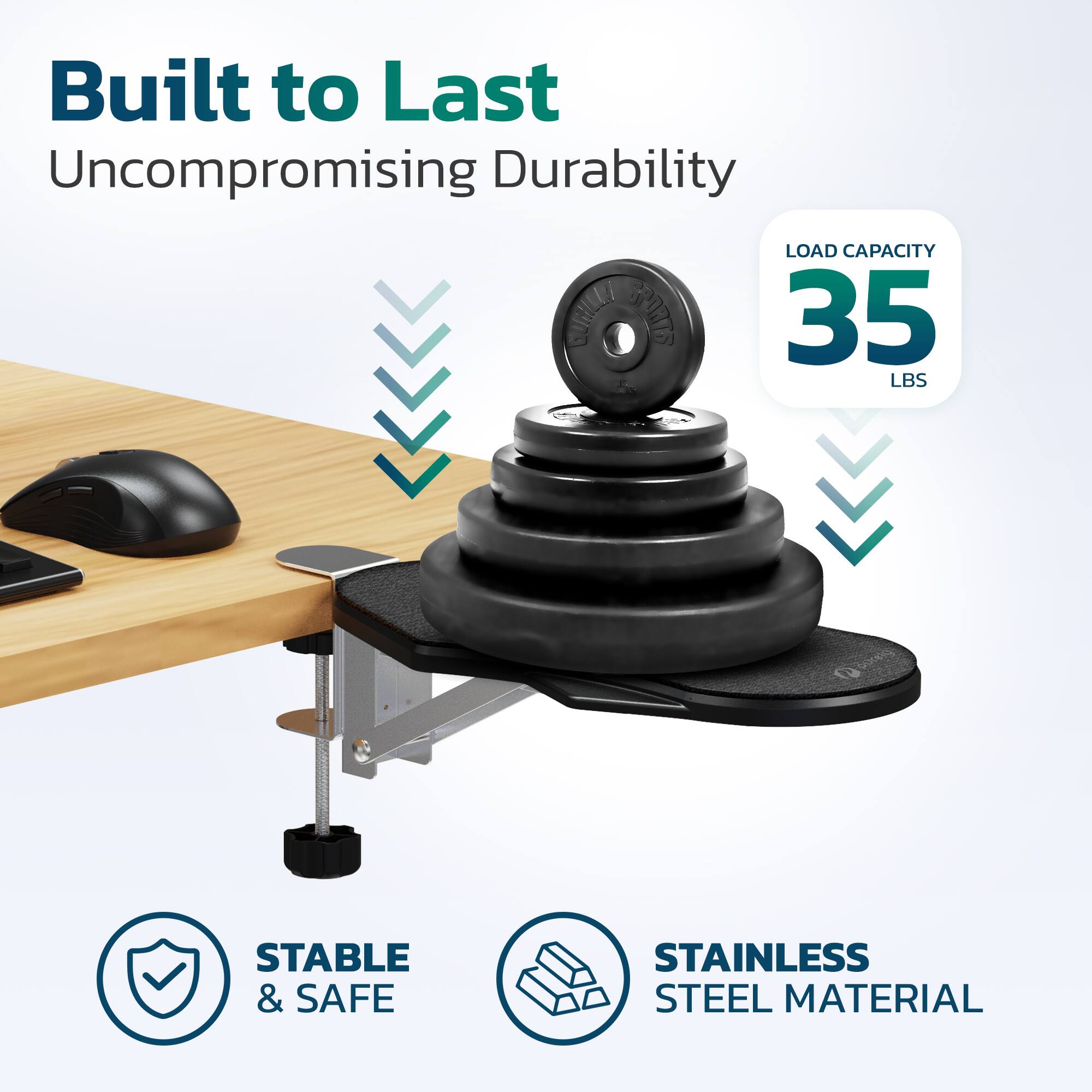 Built to Last: Uncompromising Durability

- Load Capacity: 35 LBS
- Stable & Safe
- Stainless Steel Material