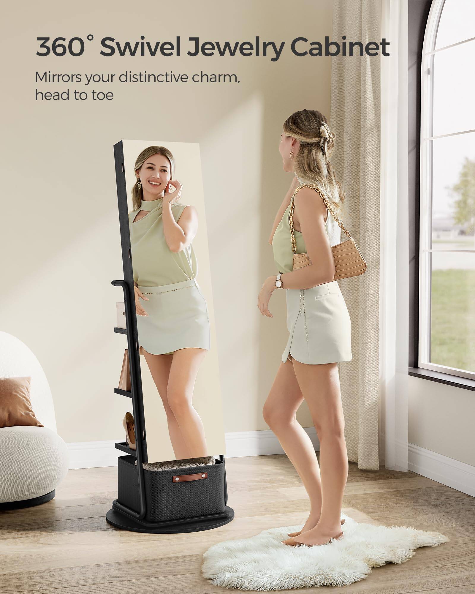 360° Swivel Jewelry Cabinet

Mirrors your distinctive charm, head to toe