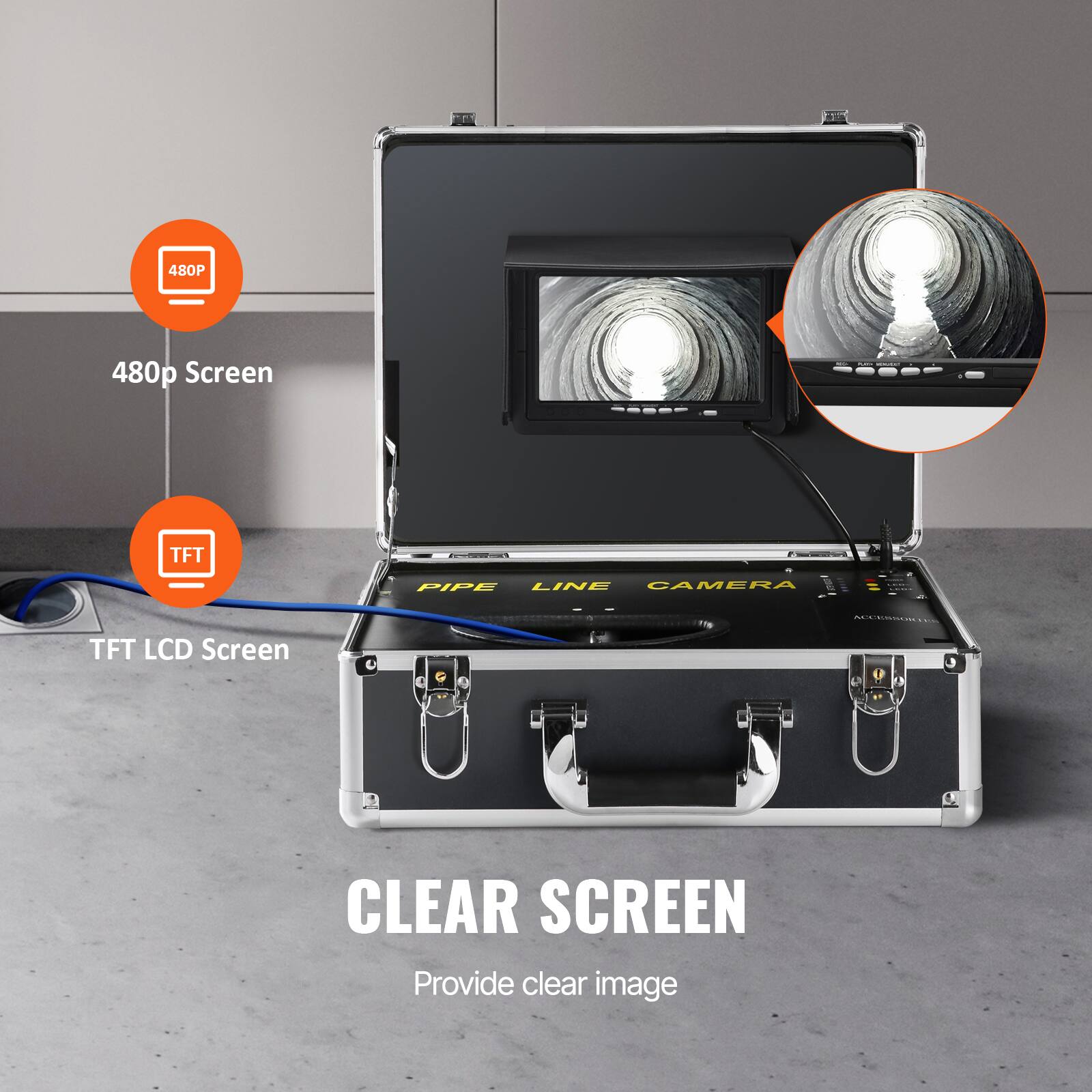 480P 480p Screen ----- TFT PIPE LINE CAMERA TFT LCD Screen A CLEAR SCREEN Provide clear image