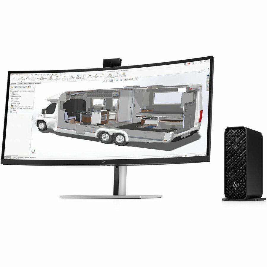 Alt View 1. HP - HP Z2 Mini G1i Workstation - Intel Core Ultra 7 265K - 32 GB - 1 TB SSD - Mini PC - Black - Intel W880 Chip - Windows 11 - Black.