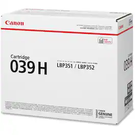 Canon - 039H Original Toner Cartridge - Laser - High Yield - 25000 Pages - Black - 1 Each