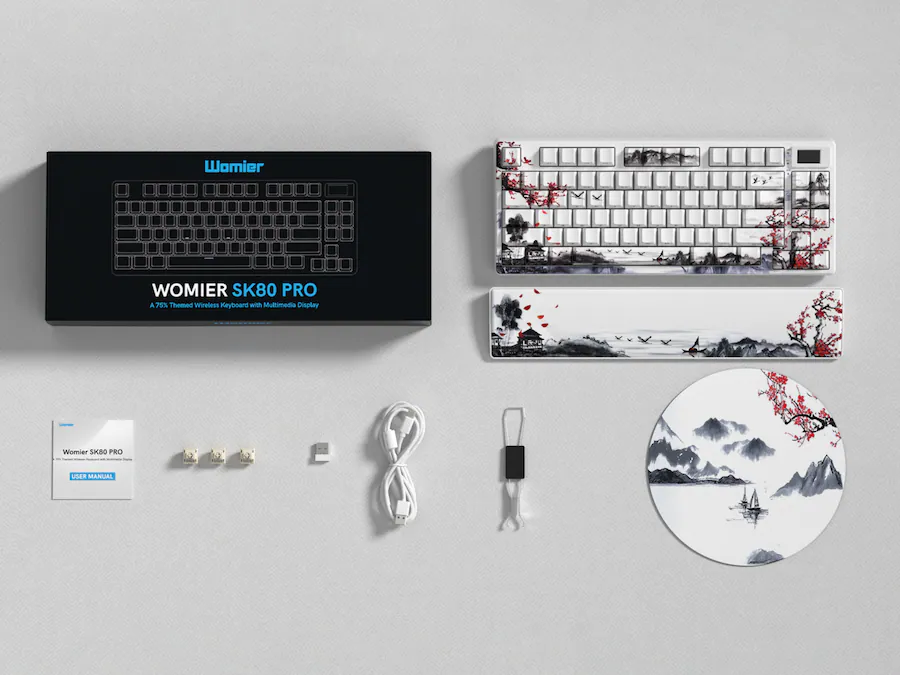 Wm80 Keyboard Womier Sk80 Pro Themed 75% Wireless Mechanical Keyboard With Multimedia ...