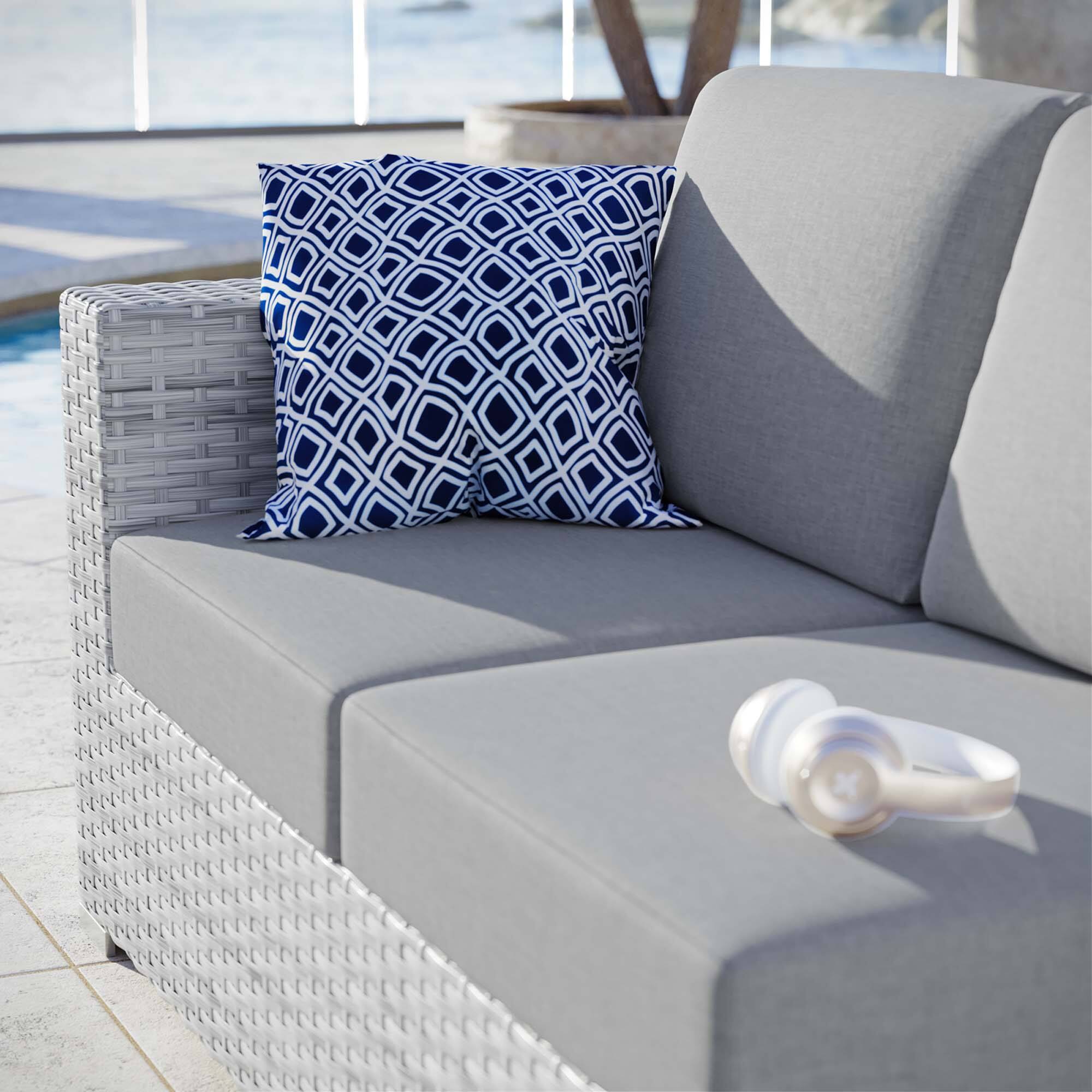 Back. Modway - Convene Outdoor Patio Left-Arm Loveseat by Modway - Light Gray Gray.
