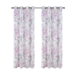 Olivia Gray - 100% Polyester 140 GSM Aiden Printed Textured Grommet Curtain Panel 54" x 90" - Blush