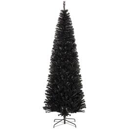 Boyel Living - 8ft Pencil Christmas Tree Slim Douglas Fir with Realistic Branches 1168 Tips and Metal Base - Black