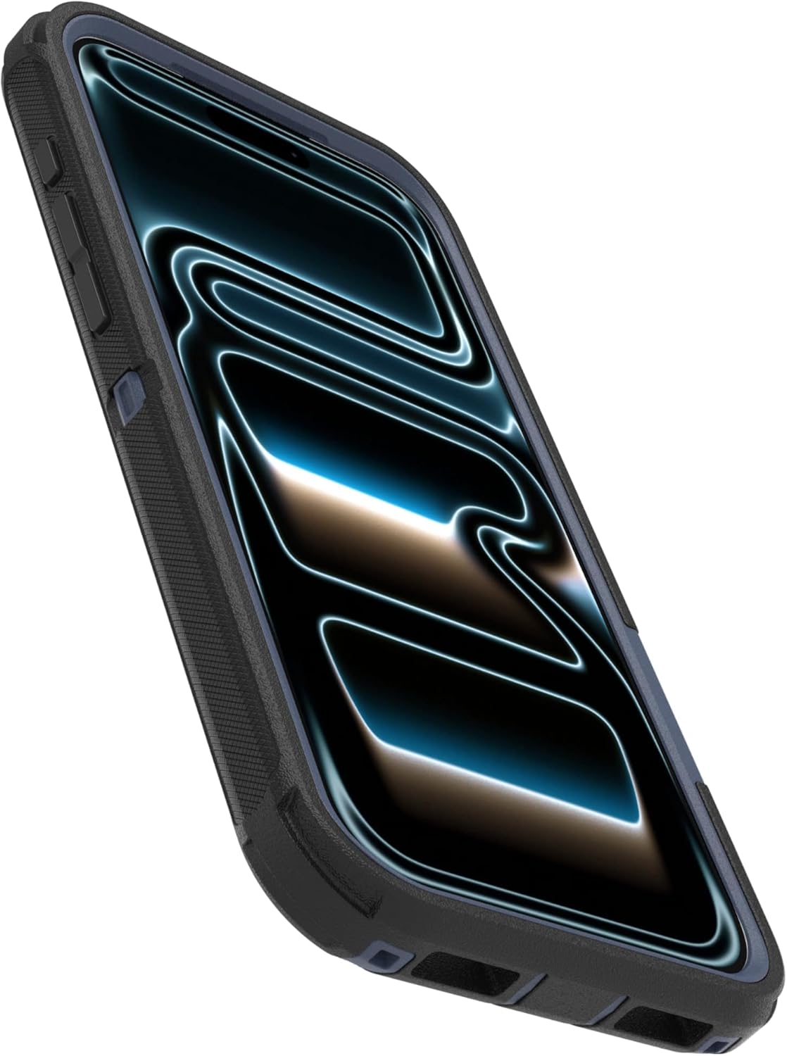 Back. OtterBox - OtterBox - Defender Series Pro Hard Shell for Apple iPhone 17 Pro - Black Shadow (Black & Blue).