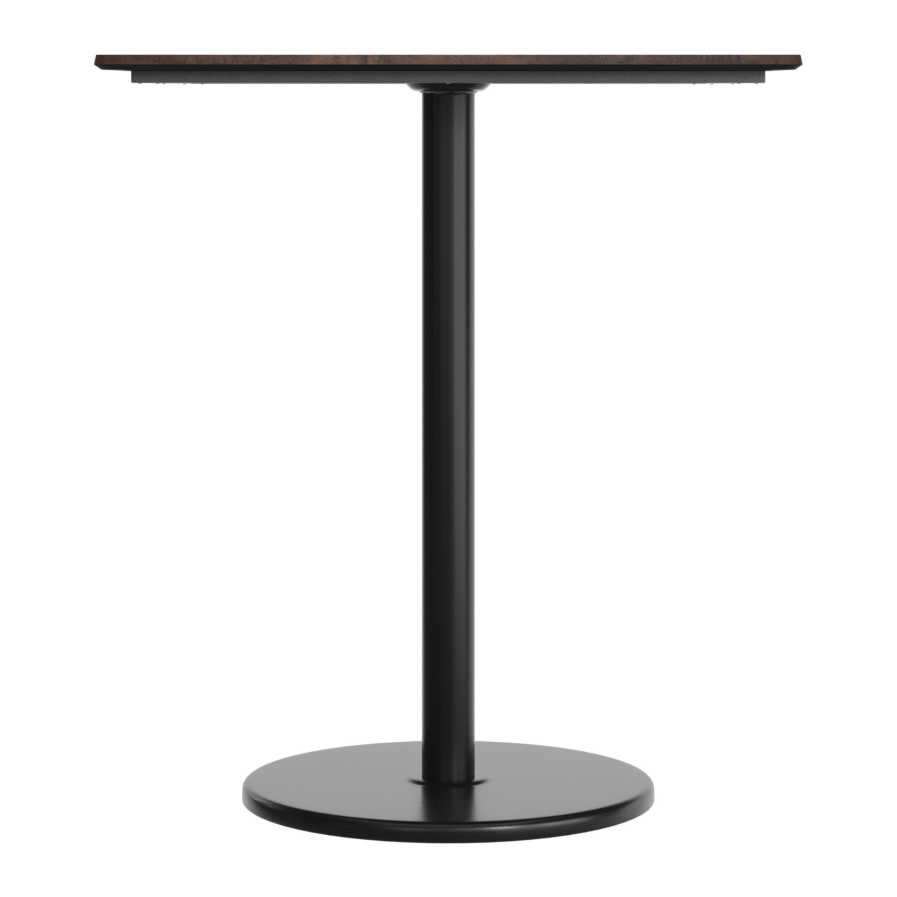 Alt View 7. Emma + Oliver - PureShield Tabletop with Seam-Free Surface Innovation and Bar Height Base - Dark Brown/Black Base.